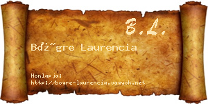 Bögre Laurencia névjegykártya